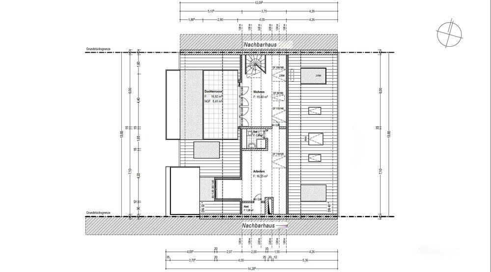 Grundriss Einheit A · obere Ebene